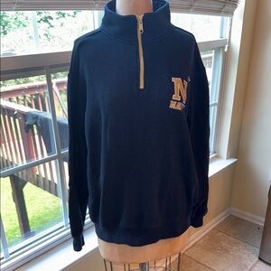 Navy Blue Three Quarter Zip Sweatshirt